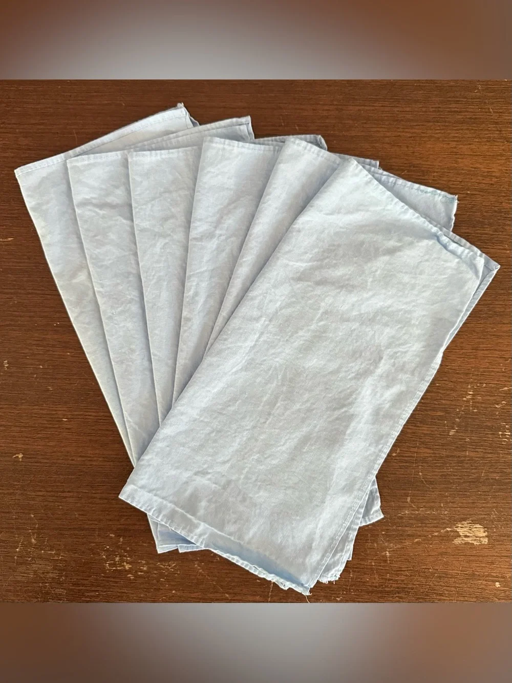 Light blue cloth napkins • set of 6 • cotton